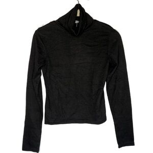 Black Turtleneck Long Sleeve Top